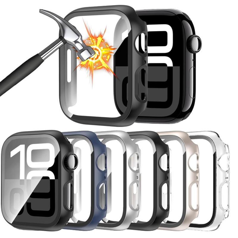 Tempered Glass+Case For Apple  - Smartwatch Band Accessories 评论和价格