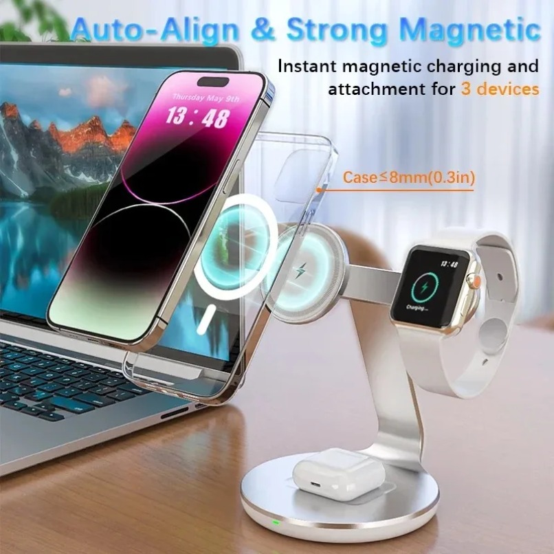 3 in 1 Wireless Charger Stand  - Watch Charger Cable 评论和价格